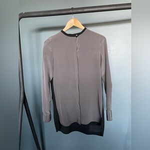 Vince Charcoal and Black Blouse